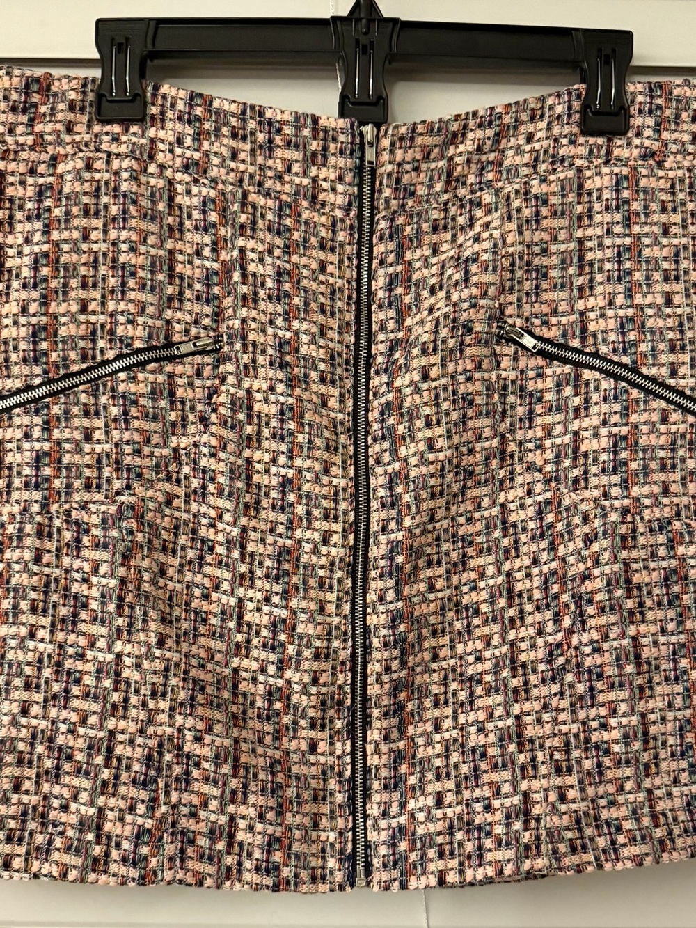 ASOS Pink and Navy Tweed Mini Skirt